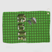 Golf-Logo en golfbrekers op groen gecontroleerd me Golfhanddoek (Horizontaal)