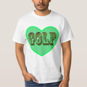 Golf Logo in een groene liefdeshart, T-shirt