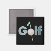 Golf Logo Met Golfbal en Vlaggensporten Magneet (Voorkant / Achterkant)