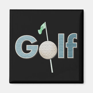 Golf Logo Met Golfbal en Vlaggensporten Magneet