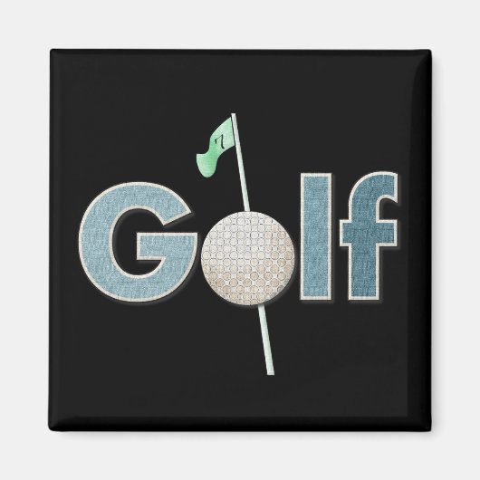 Golf Logo Met Golfbal en Vlaggensporten Magneet (Voorkant)