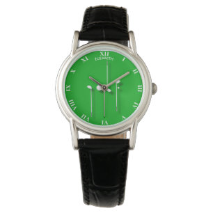 Golf-Logo met Golfbalclubs Birdie Eagle Golfer Horloge