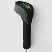 Golf Logo met golfclubs op zwart Golfheadcover (Schuin)