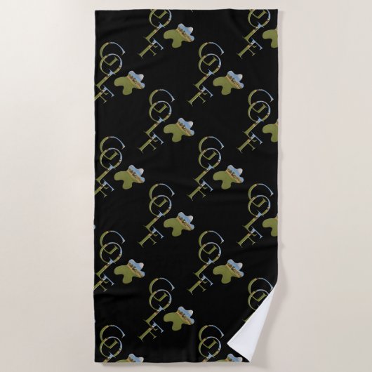 Golf-Logo met Golfcursus vlag, handdoek (Voorkant)