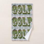 Golf Logo op wit geruite tartan, Bad Handdoek (Handdoek)