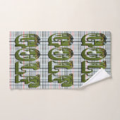 Golf Logo op wit geruite tartan, Bad Handdoek (Handdoek)
