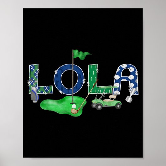 Golf Lola Hole In One Golf 1st Birthday Boy Party  Poster (Voorkant)