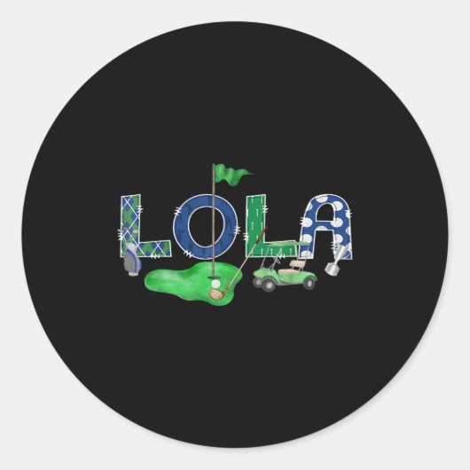 Golf Lola Hole In One Golf 1st Birthday Boy Party  Ronde Sticker (Voorkant)