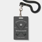 Golf Lover Cross Club Badge (Achterkant met koord)