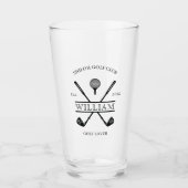 Golf Lover Cross Club Naam Beer Glas (Voorkant)
