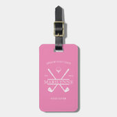 Golf Lover Cross Club Roze Bagagelabel (Voorkant verticaal)