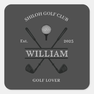 Golf Lover Cross Club Vierkante Sticker
