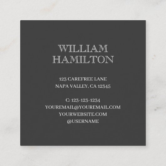 Golf Lover Cross Club Vierkante Visitekaartje (Achterkant)