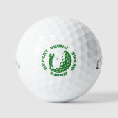 Golf Lover Gift - Swing Swear Drink Herhaal Graphi Golfballen (Voorkant)