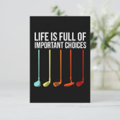 Golf Lover | Het leven is vol belangrijke keuzes Bedankkaart (Staand voorkant)