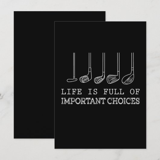 Golf Lover | Het leven is vol belangrijke keuzes Kaart (Voorkant / Achterkant)