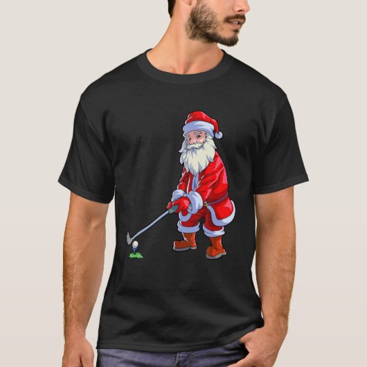 Golf Lover Mannen Golf Club Golfing Santa C T-shirt (Voorkant)