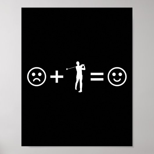 Golf Lover Player Sad Happy Face Equation  Poster (Voorkant)
