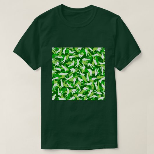 Golf Lover Pro Golfer Camo Camouflage Patroon Groe T-shirt (Design voorkant)