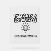 Golf Lover T-Shirt Design Acryl Bord (Voorkant)