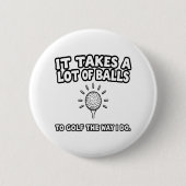 Golf Lover T-Shirt Design Ronde Button 5,7 Cm (Voorkant)