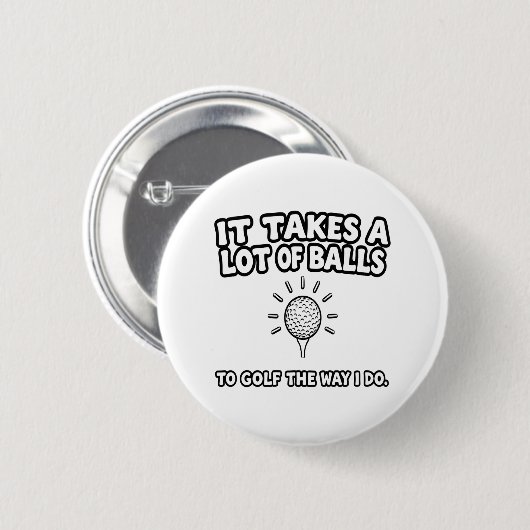 Golf Lover T-Shirt Design Ronde Button 5,7 Cm (Voorkant /achterkant)