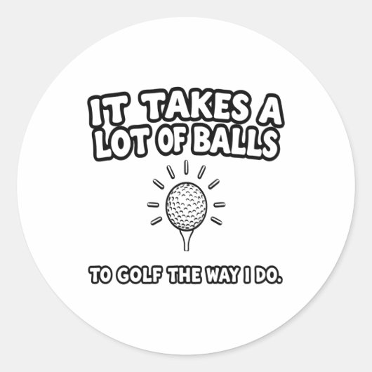 Golf Lover T-Shirt Design Ronde Sticker (Voorkant)