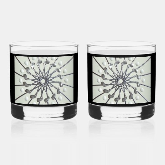 Golf Lover's Gedrukt Rocks Glas (Voorkant)