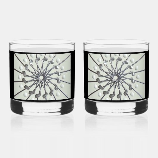 Golf Lover's Gedrukt Rocks Glas (Achterkant)