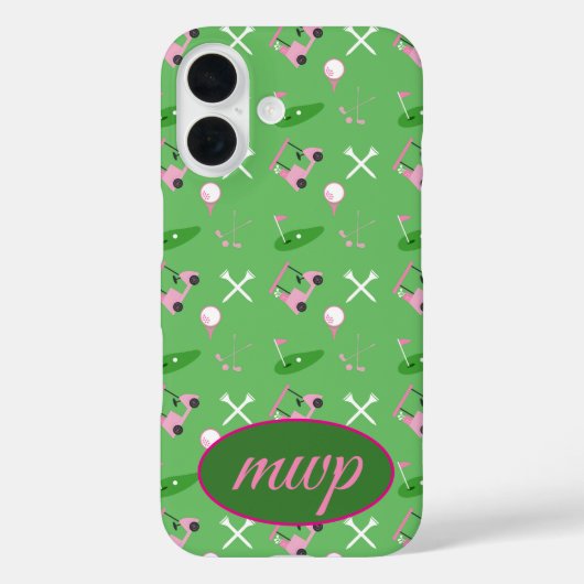 Golf Lover's iPhone Case - Aangepaste Monogram & W (Achterkant)