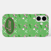 Golf Lover's iPhone Case - Aangepaste Monogram & W (Achterkant (horizontaal))