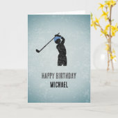 Golf Loving Guy - Golfer Thema voor de verjaardag  Kaart (Gele Bloem)