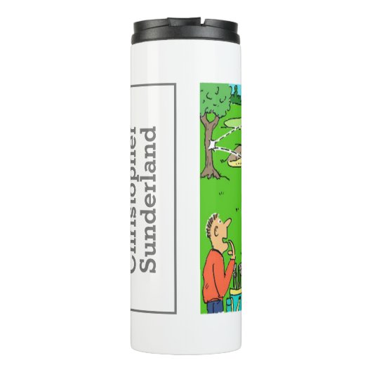 Golf Lucky Trick Shot Cartoon - Funny Thermosbeker (Achterkant)