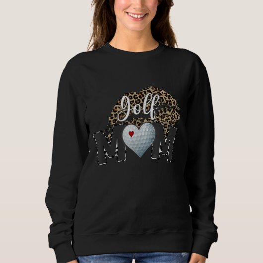 Golf Ma Leopard print Lips Golf Player mama Trui (Voorkant)