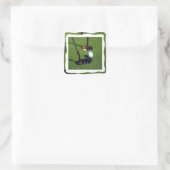 Golf maakt dat stuk, vierkante sticker (Tas)