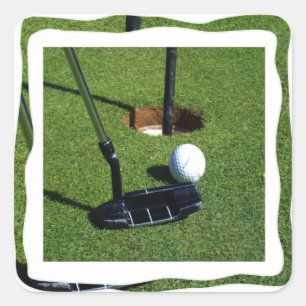 Golf maakt dat stuk, vierkante sticker