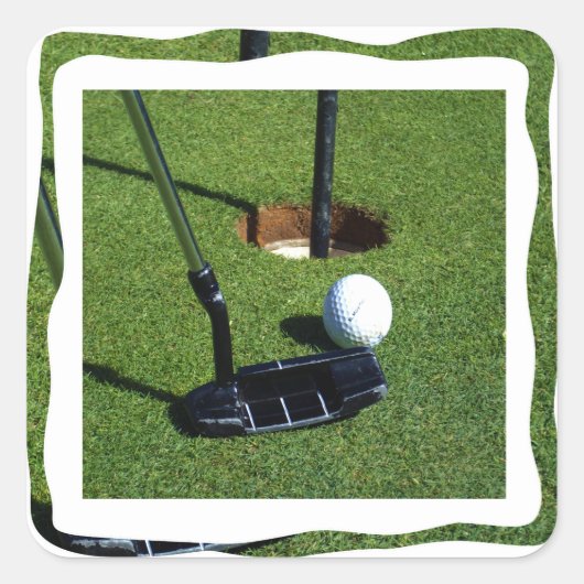 Golf maakt dat stuk, vierkante sticker (Voorkant)