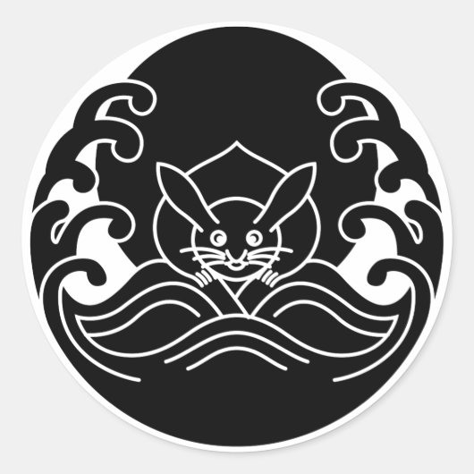 Golf maankonijn ronde sticker (Voorkant)