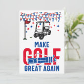 Golf Make Golf weer geweldig met vlag van Amerika Kaart (Staand voorkant)