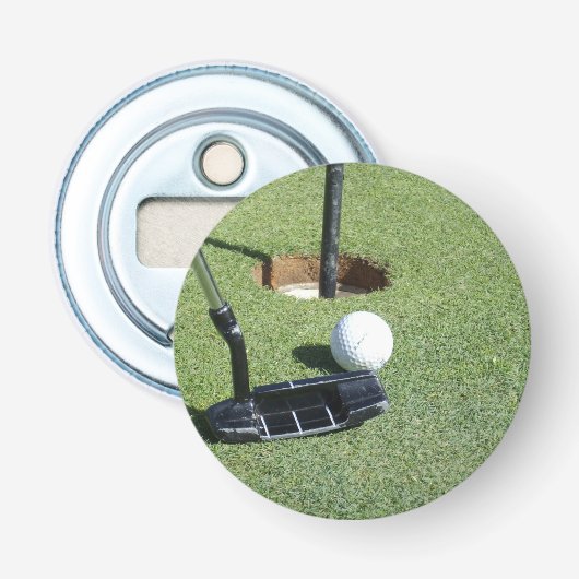 Golf Making Par, Magnetic Bottle Opener. Button Flesopener (Voorkant)