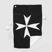 Golf Malta Flag & Maltese Kruissport / St. Johns Golfhanddoek (Insitu)