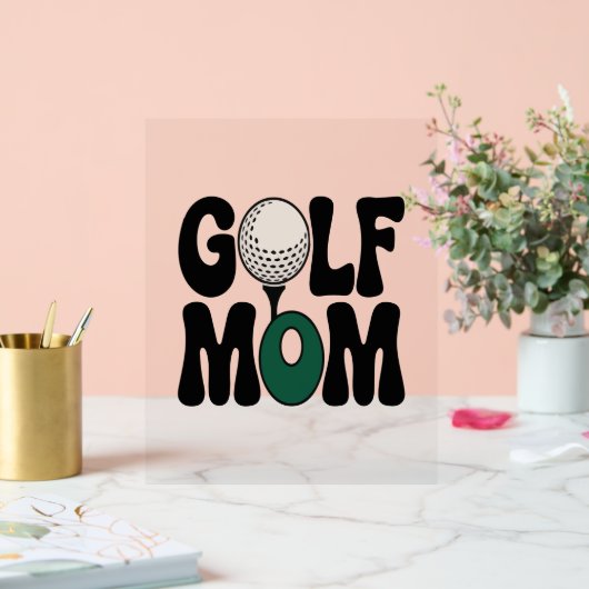 Golf mama acryl bord (Huwelijk)
