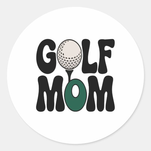 Golf mama ronde sticker (Voorkant)
