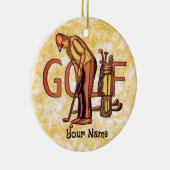 Golf Man Letters Keramisch Ornament (Rechts)