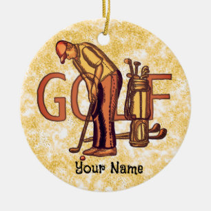 Golf Man Letters Keramisch Ornament