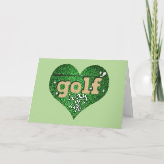 Golf manier van leven Green Heart Retirement Kaart (Voorkant)