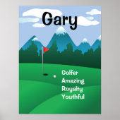 Golf Mannen vrouwen — Persoonlijke naam Art Gift P Poster (Voorkant)