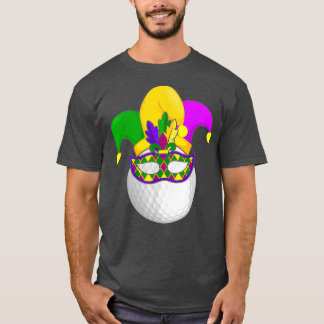 Golf Mardi Gras Carnival Masker Jester Pet Golf Lo T-shirt