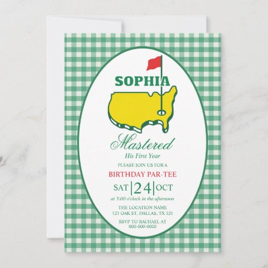 Golf Mastered Birthday Par-tee Invitation Kaart (Voorkant)