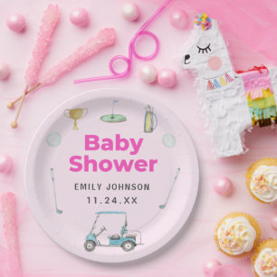Golf Meisje Baby shower Papieren Bordje